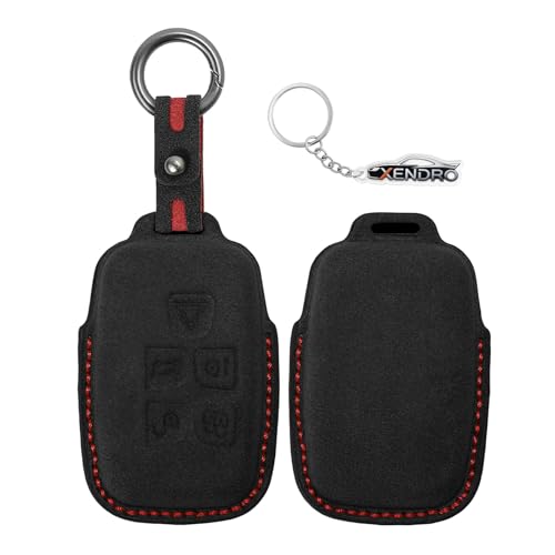 Coque de clé Jaguar XE XF contre rayures étui daim noir
