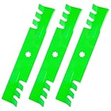 JSXDNWYJ John Dee re GX21784 GY20852 AM141035 GX21786 Toothed Mulching Blade Compatible with 48 inch John Dee re D140 E140 LA145 D160 S170 E170 E160 Z355E D155 Z255 LA130 Deck Lawn Mower (3pack)