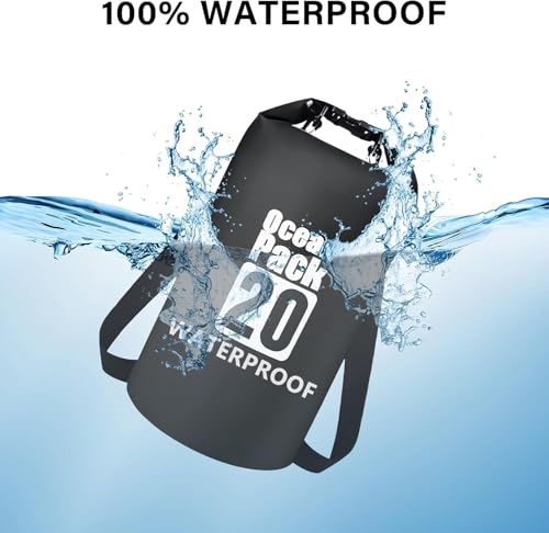 Image of Waterproof Dry Bag with Sholder Strap Floating and Lightweight Bags for Kayaking Rafting Boating River Trekking-Multi Color (20 Liter)