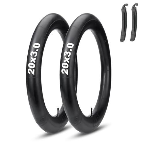 20x3 Fat Tire Bike Tubes: MOHEGIA 2 Pack 20x3.0 Inch Electric Fat Bicycle Inner Tubes AV 32mm Schrader Valve,Premium Butyl Rubber Replacement Tubes with 2 Tire Levers