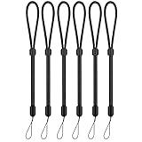 Hand Wrist Strap Lanyard, Hukado 6 Pack 9.5 inch Adjustable Nylon Wristlet Straps Keychain String for Cell Phone Case Holder, Camera, Key, GoPro, USB Drive, Ski Glove, ID Name Tag Badge (Black)