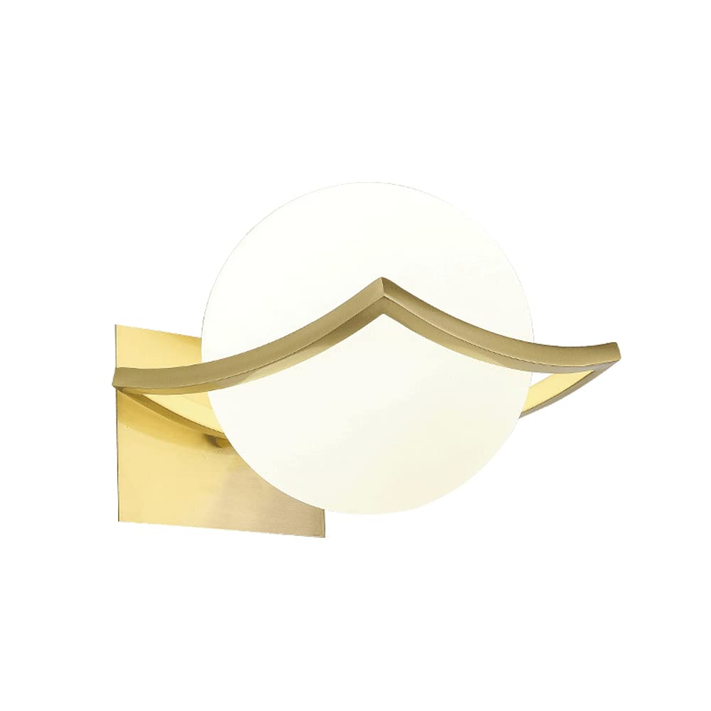 FYZDLAOR Brass Wall Sconce,Glass Wall Sconces Lighting for Hotel,Bedside,Restaurant,Living Room Bathroom Bedroom and Hallway Wall Sconce Lighting(E27)