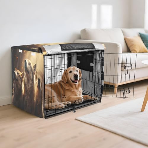 Housse imperméable cage chien chat Loups de l'art de l'huile stress - 7