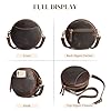 S-ZONE Leather Crossbody Bags for Women Trendy Circle Cross Body Shoulder Bag Designer Round Purses #5