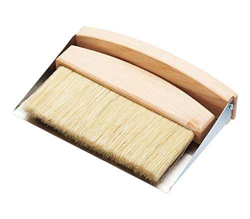 Kitchen Craft Table top Dustpan & Brush 16x11x4cm-Wood, Brown - Thumbnail 5