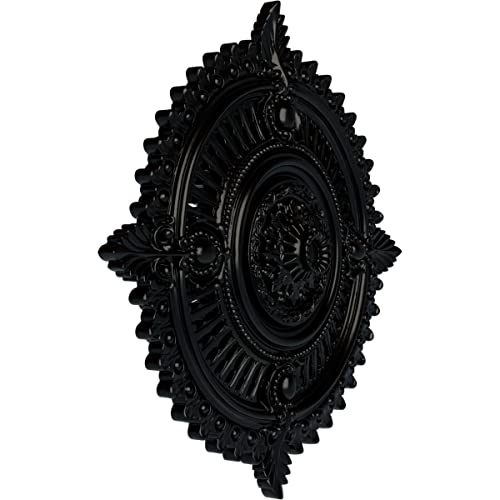 Image of Ekena Millwork Haylynn Ceiling Medallion, Jet Black