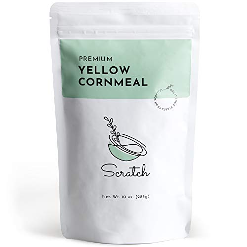 Scratch Premium Yellow Cornmeal - (10 oz) Dry-Ground Cornmeal for Baking Cornbread, Muffins, Tortillas, and Pancakes, and More