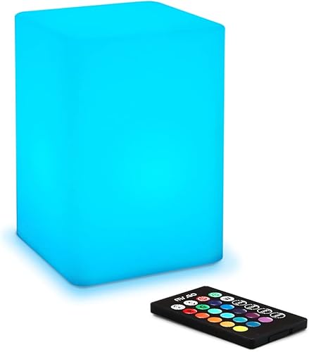 Mr.Go Lámpara de ambiente LED regulable de 6 pulgadas para niños y adultos, 16 colores RGB, 8 niveles de atenuación, 4 efectos de iluminación,