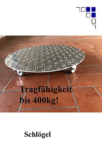Schwerlast Pflanzenroller AluGrip-SR400 bis 400kg Indoor Outdoor Alu (AluRiffel5/6,5-Ø650)