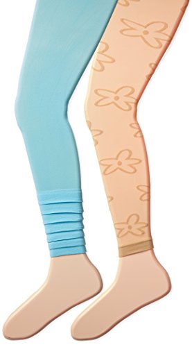 Jefferies Socks Girl's Layers and Daisy Footless Tights 2 Pair Pack