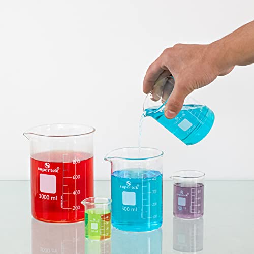 Supertek Borosilicate 3.3 Glass Beakers 50ml, 100ml, 250ml, ...
