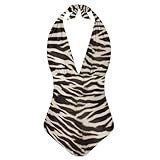 Photo Gallery sprowallow costume da bagno intero da donna, con controllo della pancia, sexy, scollo a v, taglio alto, costumi da bagno halter, motivo zebrato., l Photo Gallery sprowallow costume da bagno intero da donna, con controllo della pancia, sexy, scollo a v, taglio alto, costumi da bagno halter, motivo zebrato., l