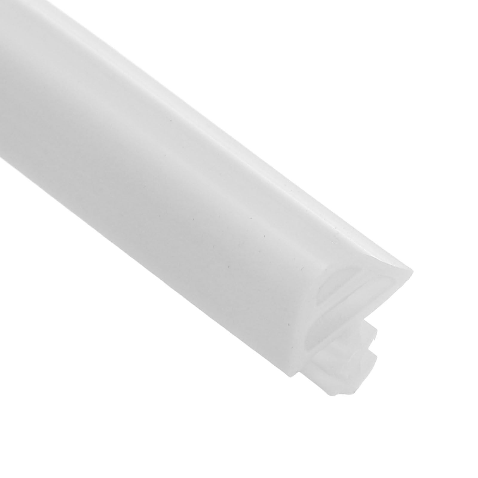 Nexarelle Kerf Weather Stripping Seal Strip (5m x 9mm) - D Triangle Shape Kerf Noise Reduction Rubber Flange Window Weatherstrip Seal for Door Frame Windows Card Slot, White