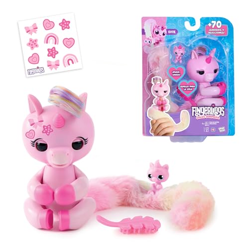 Bizak Fingerlings Colas Sorpresa Unicornio, peina su larguísima Cola, esconde una Sorpresa, Unicornio Interactivo con más de 70 Sonidos y reacciones, +5 años, (61853243-2)