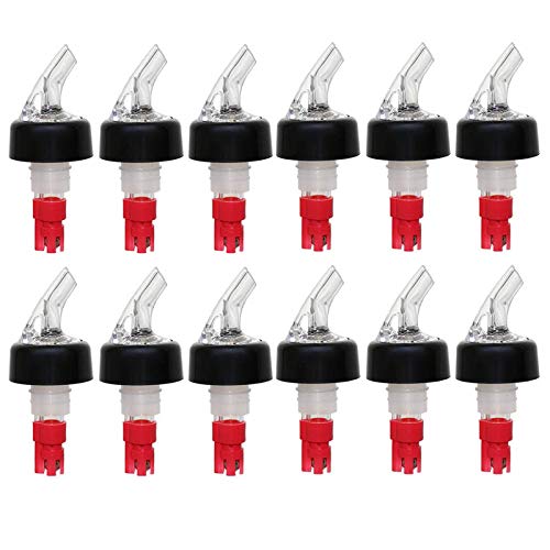 BarConic® Measured Liquor Pourers - RED - 1 OUNCE -PACK OF 12