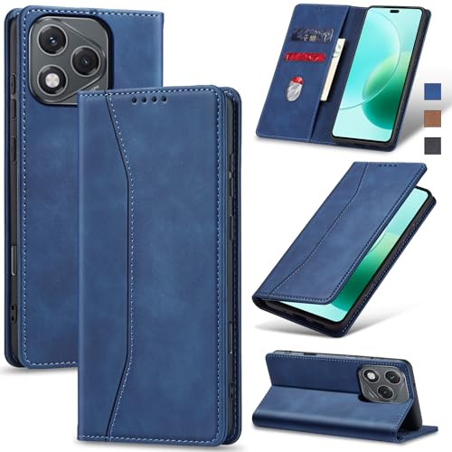 Image of Jasonyu Wallet Case for Honor 400 Lite, Flip PU Leather, Blue