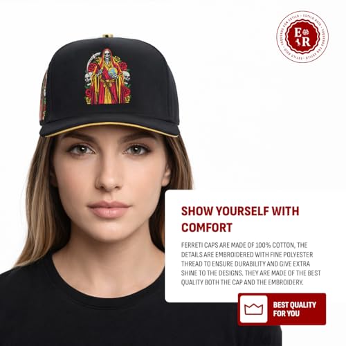 Gorra negra ajustable Ferreti para hombre y mujer miniatura 2