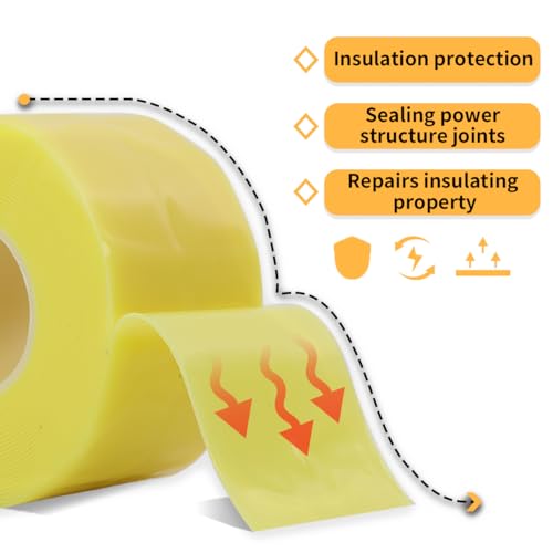 Image of Intelligent Temperature Sensitive Color Changing Insulation Tape 16.4ft Self-Adhesive Waterproof and Heat-Resistant for Power Lines, Cable Terminations Self Fusing Silicone RV Roof Tape