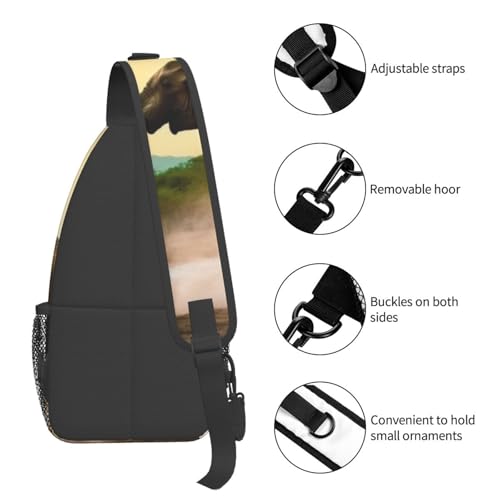 Bolso Sling Unisex Negro Tipo Chest Bag miniatura 4
