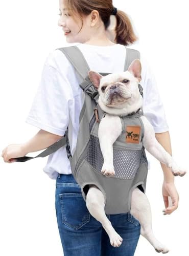 Image of Pet Carrier Backpack Adjustable Puppy Cat Dog with Wide Straps Shoulder Pads Carrier Backpack Travel Bag, for Small Medium Pet (Grey, NEW)