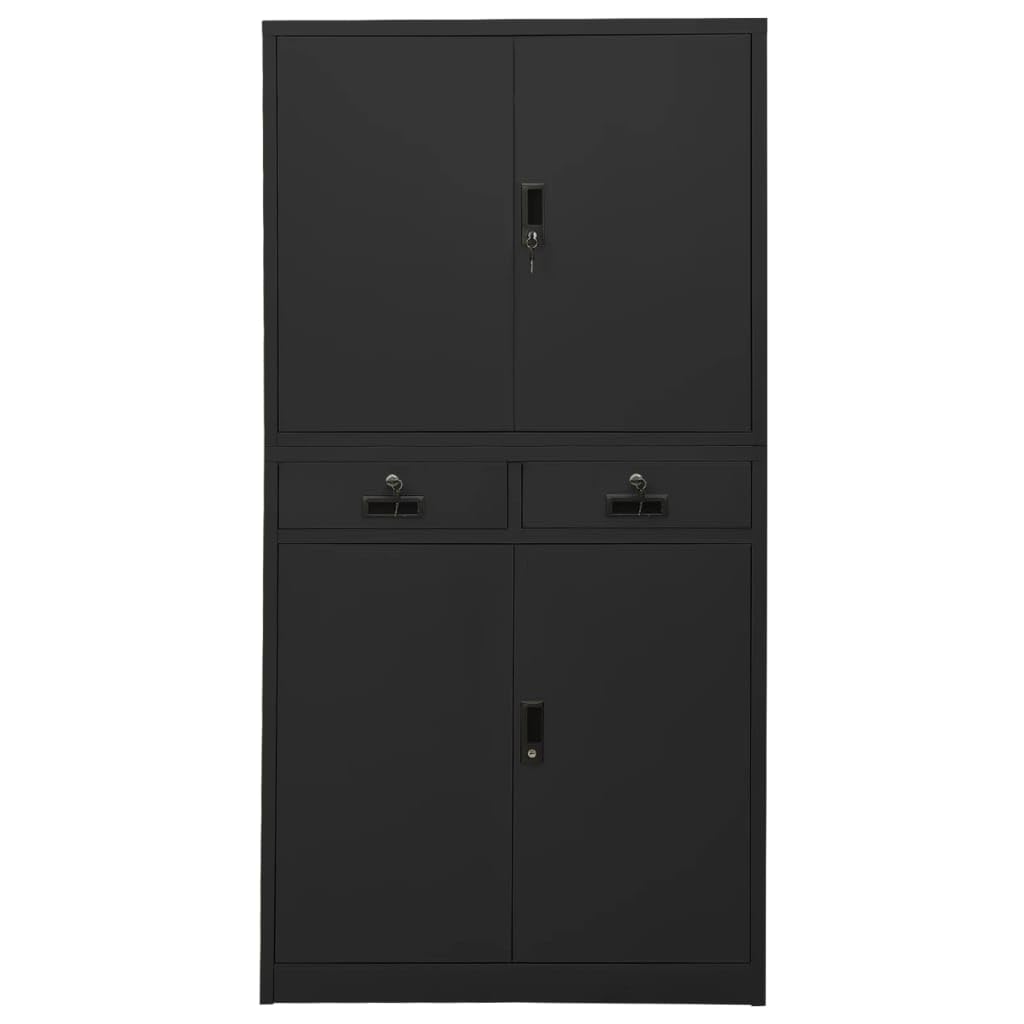 armadio multiuso mobiletto multiuso armadi per magazzino Armadio per Ufficio Antracite 90x40x180 cm in Acciaio Adatto a soggiorno, ufficio