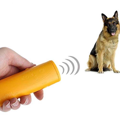 Coleira de cachorro-Ultrasonic LED Dog Repeller Trainer Pet Dog Rumbling Equipment Lanterna 2800mcd