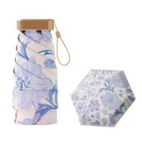 Meichoon UPF50+ UV Protection Compact Lightweight Travel Umbrella Mini Portable Windproof Strong Waterproof Folding Sun Parasol Fashionable Flower Design for Women