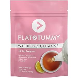 Flat Tummy Weekend Cleanse Tea – 30 Day Program – All Natural Colon Cleanse w/Senna and Dandelion Root, Provides Bloating Relief for Women – Detox Cleanse for Digestion Support and Gas Relief