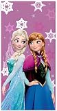 Disney Frozen Strand- und Badetuch 70 x 140 cm, 100% Baumwolle | Weiches und saugfähiges Bade- und Schwimmtuch für Kinder | Offizielles Frozen Anna & ELSA Handtuch | Ideal für Strand, Bad und Pool