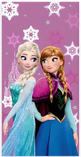 BrandMac Serviette de Plage et de La Reine des Neiges de Disney 70x140 cm, 100% Coton | Serviette de Bain et de Natation Douce et absorbante pour Enfants | Idéale pour la Plage, Le Bain et la Piscine