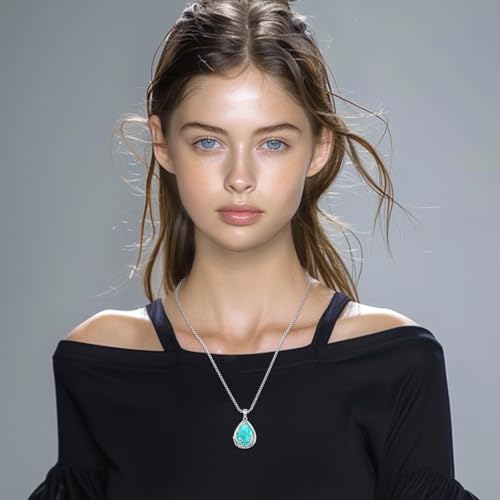 Turquoise Jewelry for Women Men 925 Sterling Silver Pendant Urn Necklaces for Ashes Picture Locket Necklace Thor Hammer Yggdrasil Virgen De Guadalupe St Michael Christopher Judas Witches Knot Necklace2