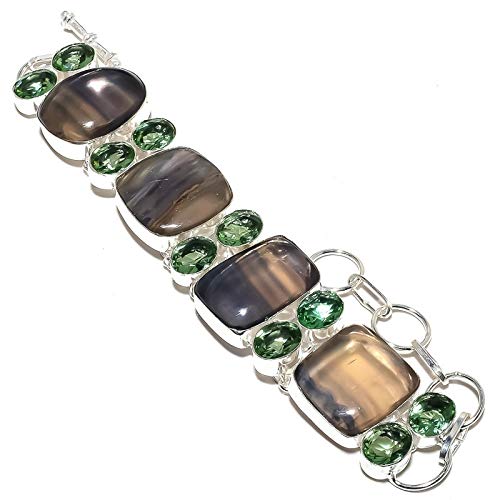 Bracelet multi-stone en fluorite et kyanite, un cadeau unique pour elle