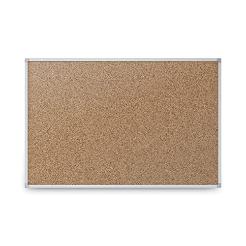 Mead Corkboard, 24" x 18" Bulletin Board, Aluminum Frame Cork Board (85360)