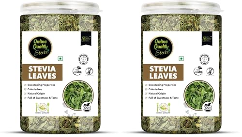 Image of Online Quality Store Stevia Leaves 100g | Zero Calorie | Whole Leaf | Natural Sugar Substitute (Pack of 2)