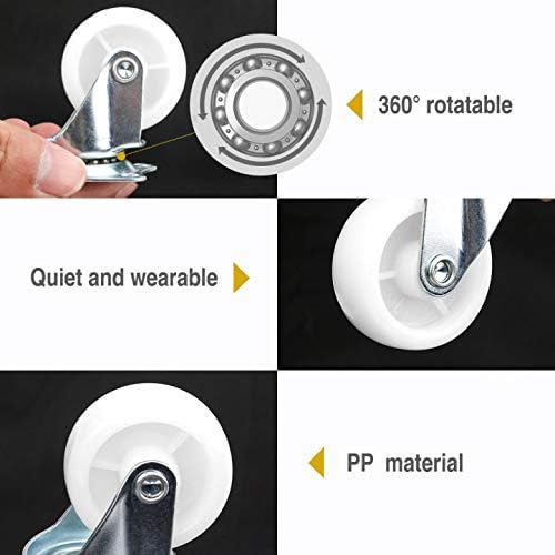 40mm Swivel Castors Wheels 4PCS,Castor Wheels Trolley Wheels Heavy Duty Caster Wheels for Furniture Equipment Appliances Carts Chairs Coffee Tables Flower Pots