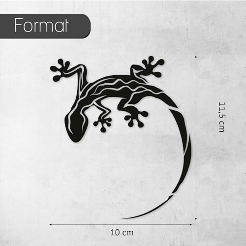 Gecko Sticker I 11,5 x 10 cm I Schwarz I Auto-Aufkleber Auto-Folie Tuning Tattoo für Heckscheibe oder Motorhaube zum bekleben I selbstklebend kfz555