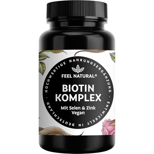Biotin Komplex mit Selen & Zink – 365 vegane Tabletten – für Haut*, Haare* & Nägel* – hochdosiert, ohne unnötige Zusätze – in Deutschland entwickelt & laborgeprüft Biotin Komplex mit Selen & Zink – 365 vegane Tabletten – für Haut*, Haare* & Nägel* – hochdosiert, ohne unnötige Zusätze – in Deutschland entwickelt & laborgeprüft
