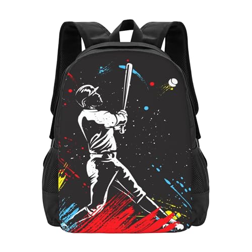 Personalized Baseball Backpacks with Name Text for Sports Kids Boys Girls, Custom Large Bag Pack Rucksack for Teen Adults, Black Book Bags Daypack Laptop Bag for Travel School Work