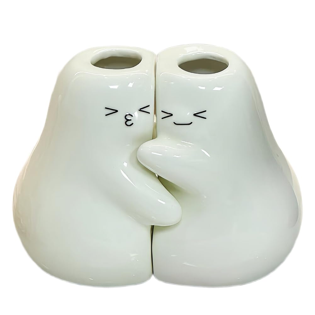Osmond Ceramic for Bathroom Set of 2 Toothbrush Holders for Bathroom Countertop Home Office Table Decor Cute Tooth Brush Holder