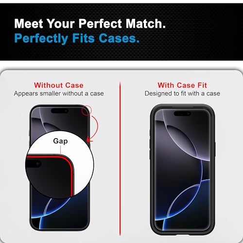 Image of CEDO Magic Box Tempered Glass for iPhone 16 Pro Max | Dust & Bublle Free Installation Screen Protector with auto Alignment Tool | HD Clear Quality Tempered Glass with Easy Installation Kit (Black)