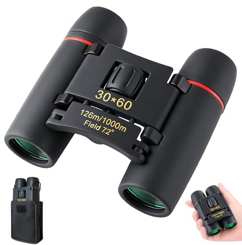 30x60 Mini Compact Binoculars for Adults and Kids, HD Pocket Portable Folding Binoculars,
