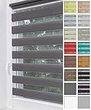 ⚖️ Stoffmaß: 118 g / m2 Home-Vision® Duo Rollo Klemmfix, Doppelrollo ohne Bohren mit Klämmträgern, Rollos für Fenster und Türen (Graphit, B65cm x H220cm)