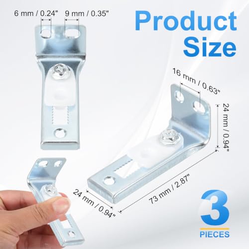 KIT DE HERRAJES PATIKIL PARA PUERTA PLEGABLE, 3 PIEZAS SOPORTE INFERIOR DE 0.9 PULGADAS, PARA PUERTA DE CLOSET PLEGABLE, PLATEADO miniatura 2
