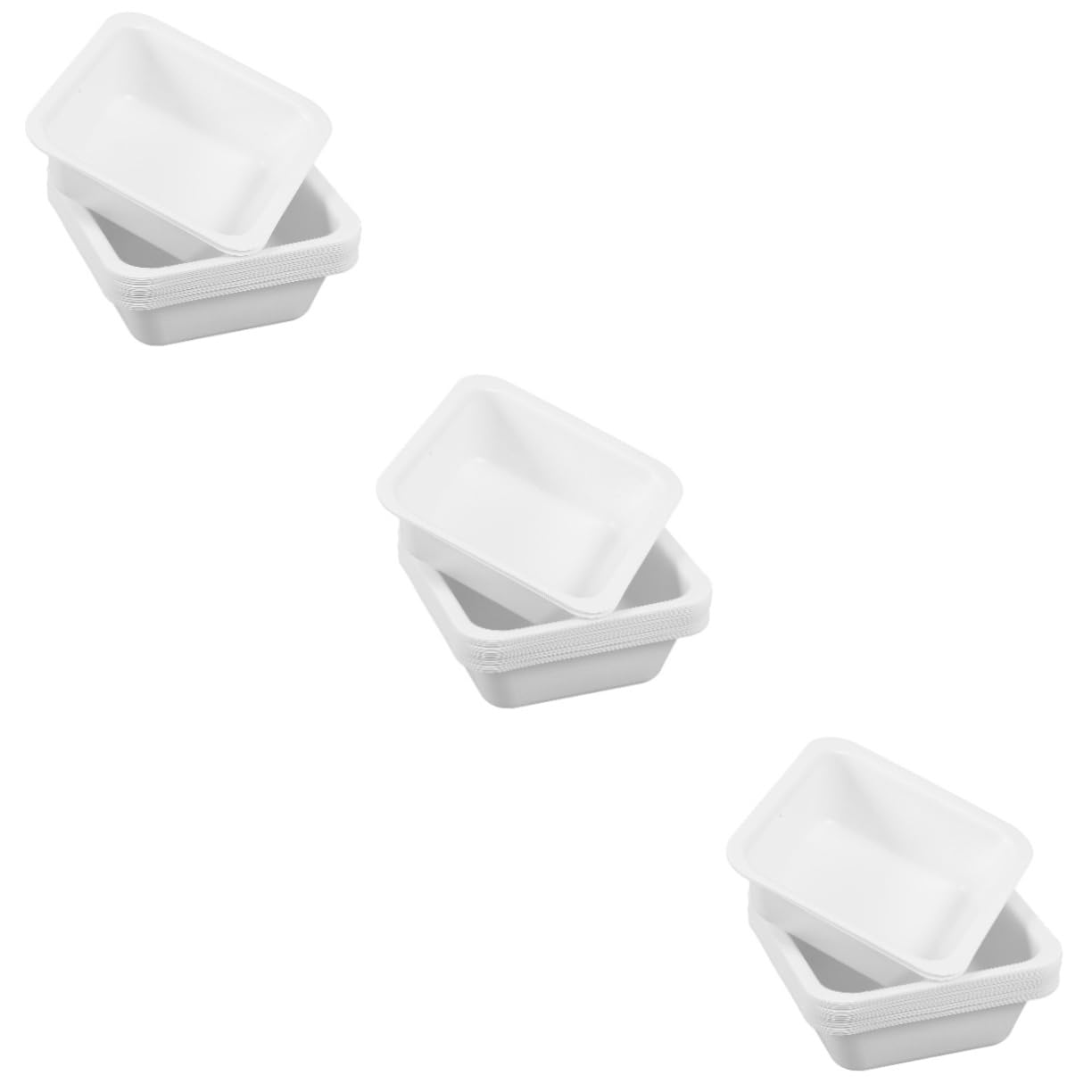 60 Pièces plateau de pesée plats de pesée carrés pour étain plateaux Bac de stockage pour échantillons Récipient de pesage bateaux de pesée plaques d'échantillons Plastique blanche