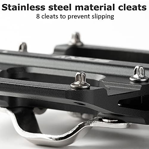 MTB Mountain Bike Pedals Bicycle Flat Platform Compatible with SPD Mountain Bike Dual Function Sealed Clipless Aluminum 9/16" Pedals with Cleats for Road MTB - Image 4