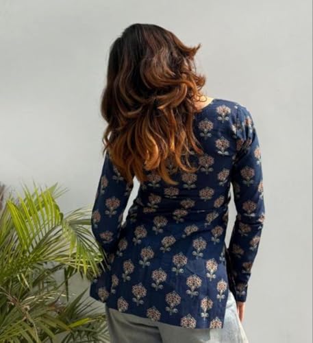 Image of Women Printed Square Neck Top | Stylish Full Sleeve Casual Tunic Top for Women & Girls | Trendy Regular Fit Top