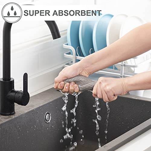 Joybest Cotton Kitchen Dish Cloths, 8-Pack Waffle Weave Ultra Soft Absorbent Dish Towels Washcloths Quick Drying Dish Rags, 12X12 Inches, Light Gray #TOP3