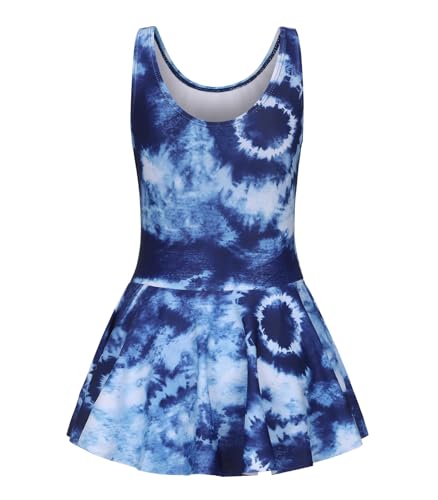 Image of Aisyee Girls One Piece Swimsuits Swim Dress for Girls Skirted Bathing Suit Hawaiian Skirt Swimwear 3-16 Years