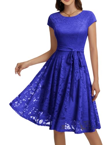 Image of MUADRESS Women's Lace Cocktail Wedding Party Dress | Wedding Guest Ready,Homecoming Event Style,Bridal Shower Outfit,Dinner Date Look,Tea Party Occasion,Birthday wear