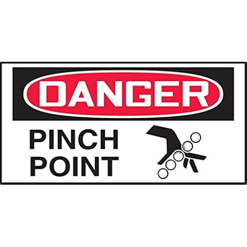 Accuform"Danger Pinch Point" Adhesive Vinyl Safety Label, Pack of 10, 1.5" x 3", Red/Black on White, LEQM009VSP Cover
